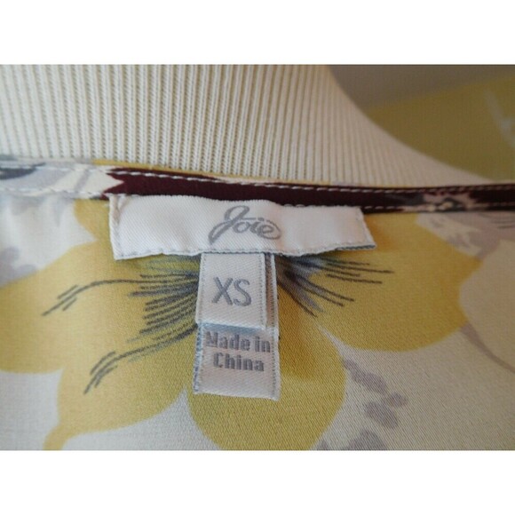 Gorgeous JOIE 100% Silk Floral Print Popover Braided Neck Blouse XS EXCELLENT!!! - Picture 8 of 8